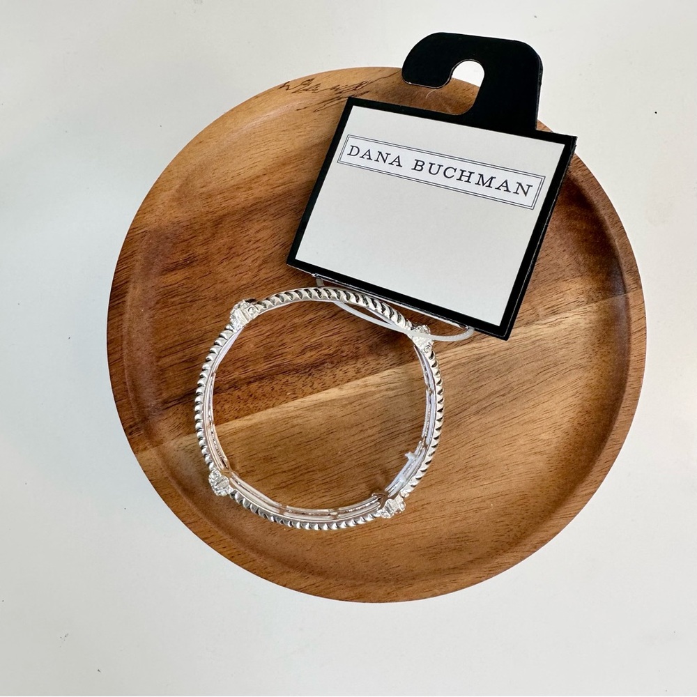 Dana Buchman Silver Cross Knots Stretchy Bracelet - Picture 2 of 3